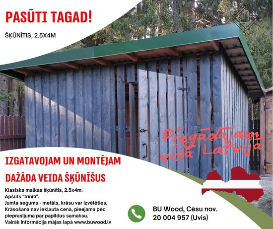 Malkas šķūnītis, 2.5x4m